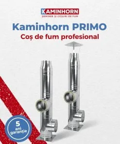 Cos de fum profesional Kaminhorn Primo, 5m, diametru 200 mm, 90°