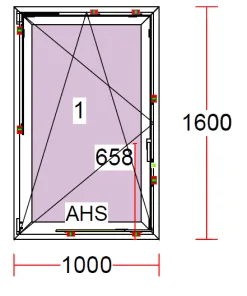 Fereastra PVC ADF Design 82, 1000x1600 mm