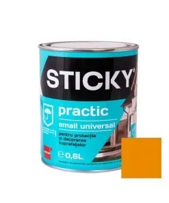 Vopsea alchidica pentru lemn/metal, Sticky Practic, interior/exterior, ocru, 0.6 L