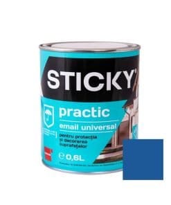 Vopsea alchidica pentru lemn/metal, Sticky Practic, interior/exterior, albastra, 0.6 L