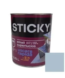 Vopsea alchidica pentru lemn/metal, Sticky, interior/exterior, gri luminos, 0.75 L
