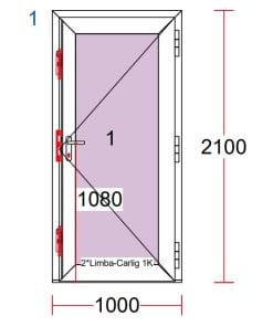 Usi si ferestre din termopan ieftine Usa PVC ADF Design 82, 2100x1000 mm