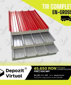 Panou Sandwich Acoperis, 5 cute, PUR, eco - 0.4 mm, grosime 30 ANGRO minim 500 buc.