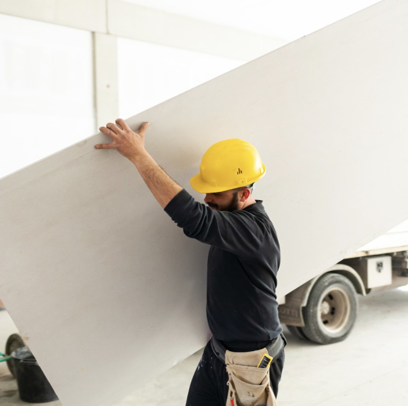 barbat care cara 1 placa de gips carton